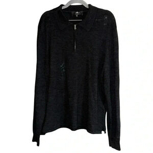 7 for all mankind 1/4 Zip Pullover 100% Merino Wool Sweater Size Large